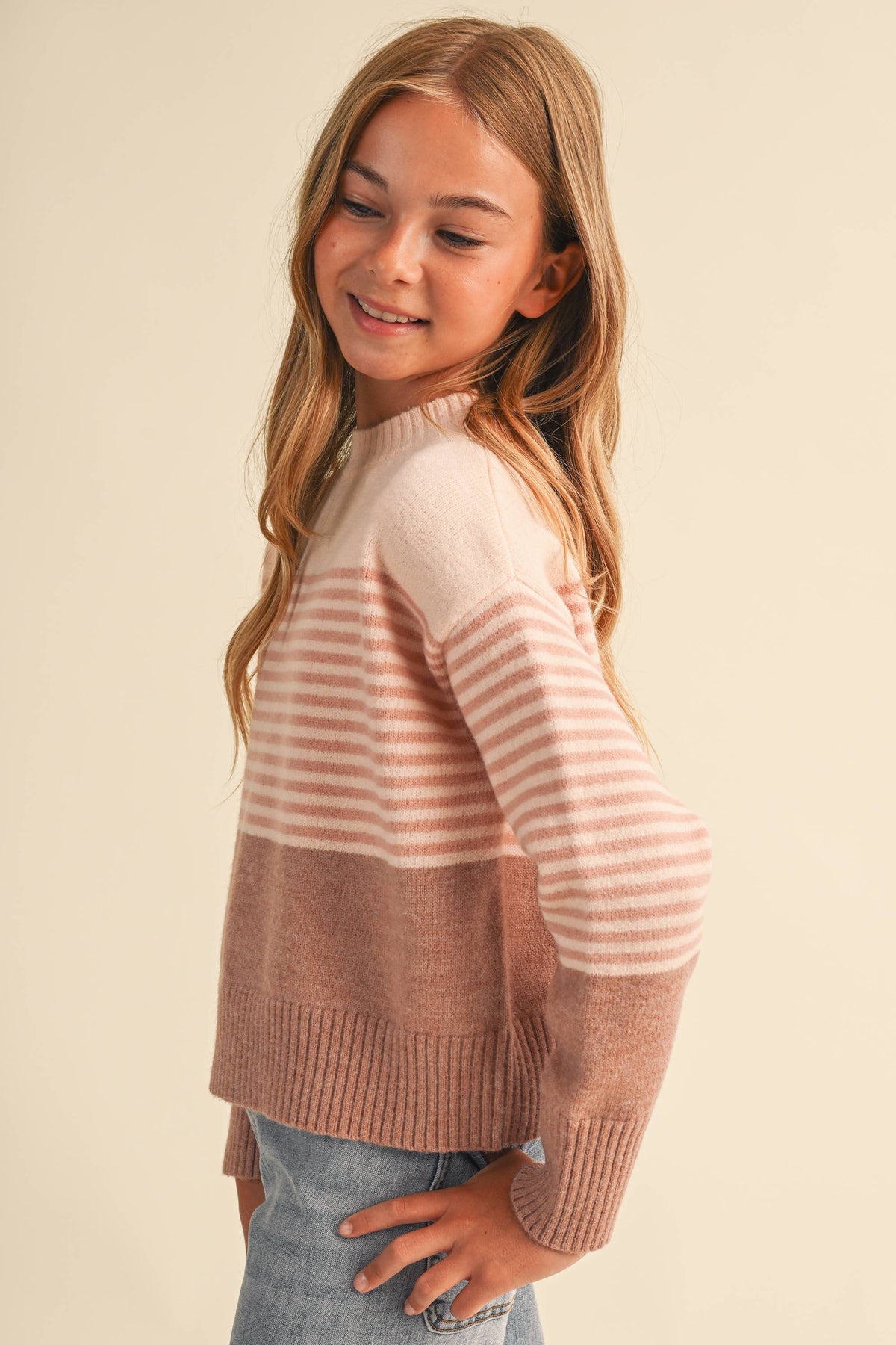 GIRLS DROP SHOULDER SWEATER