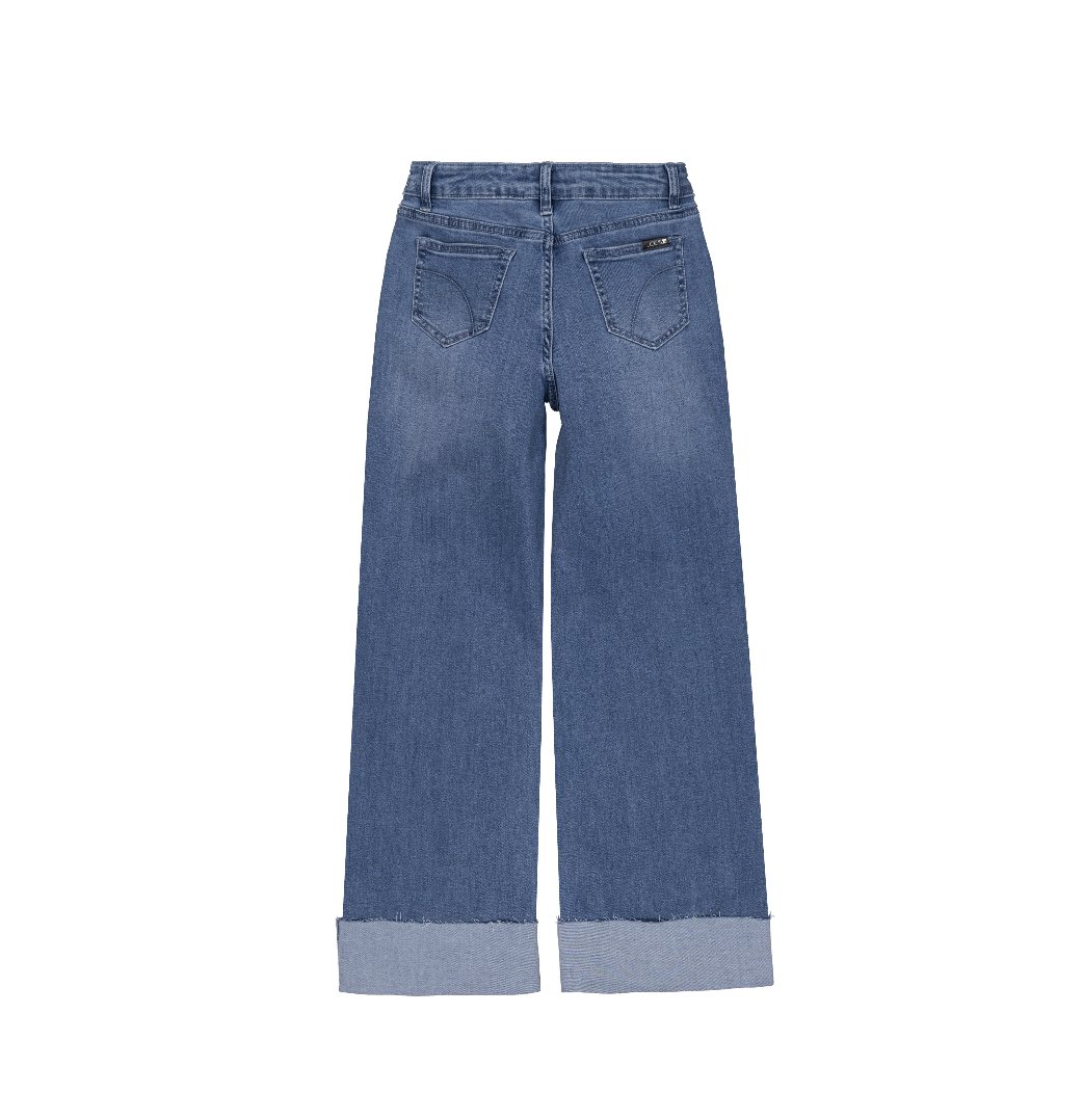 GIRLS MIA WIDE LEG DENIM W LARGE CUFFS