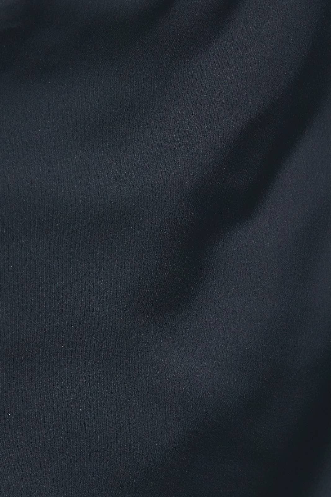 Asymmetrical One Shoulder Lace Trim Satin Top: NAVY / M