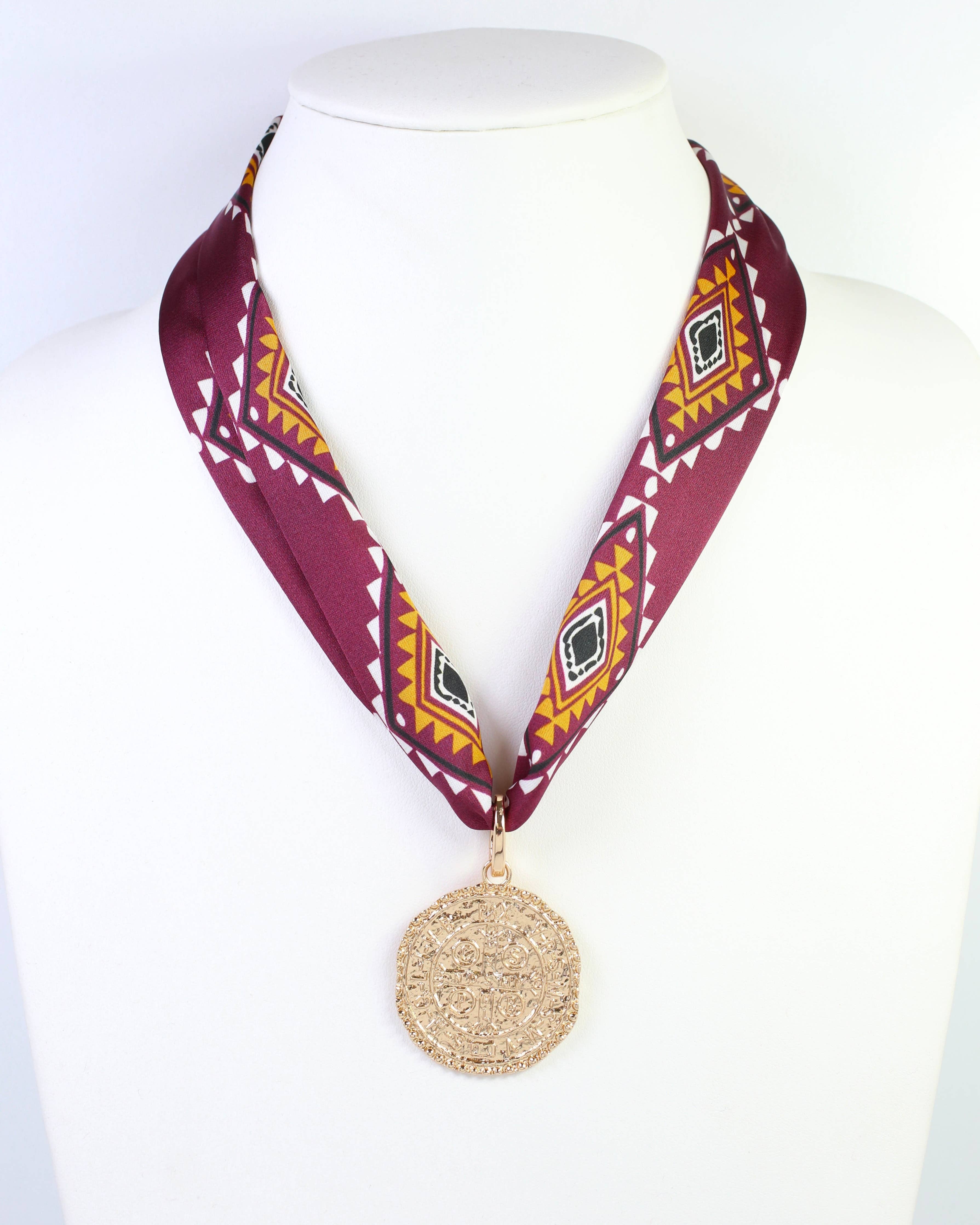 Radley Tribal Print Skinny Scarf Garnet Gold