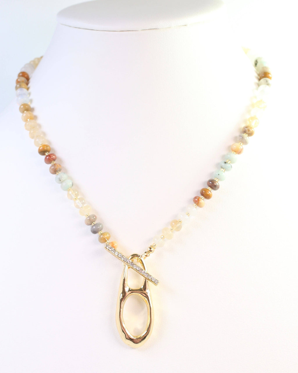 Rives Stone and Crystal Pendant Necklace Natural: Default