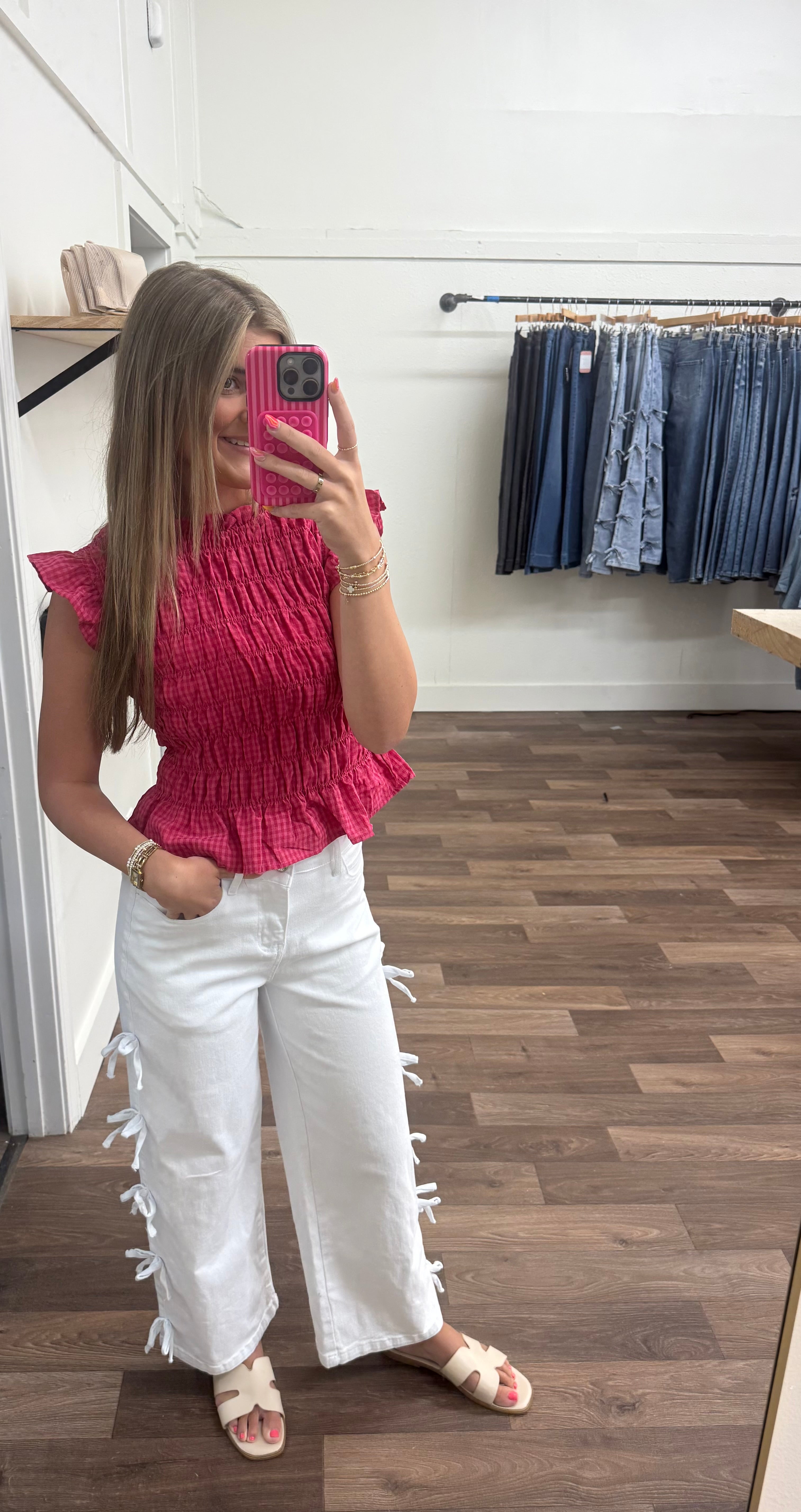 White Bow Jeans