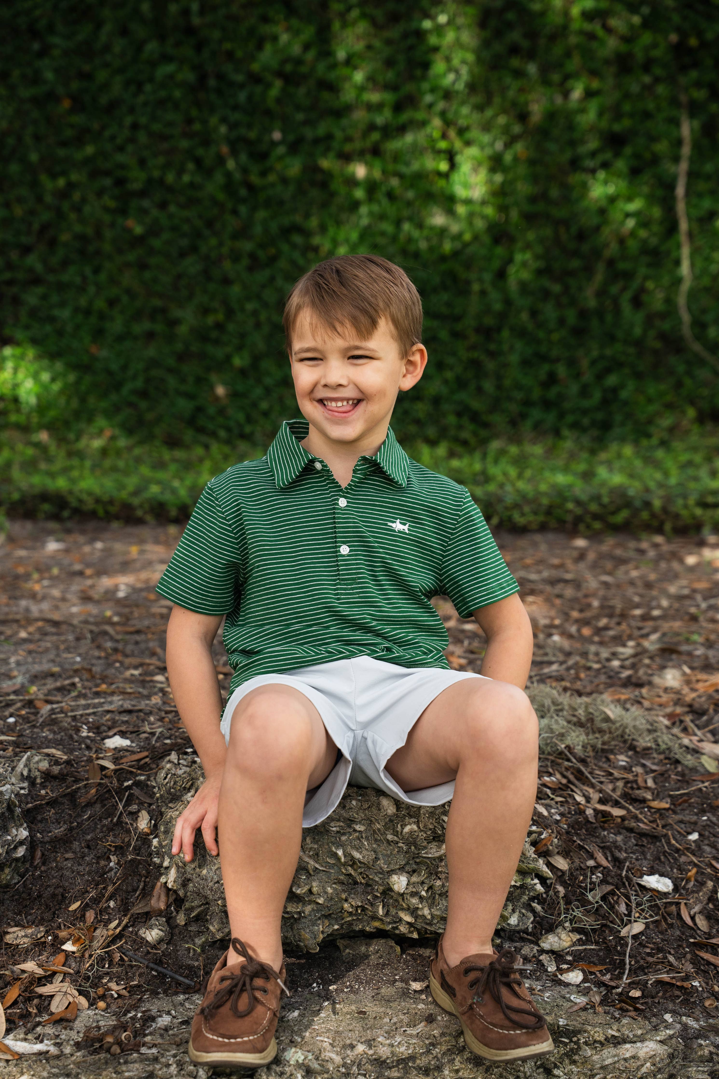 Banks Polo Green/White Stripe