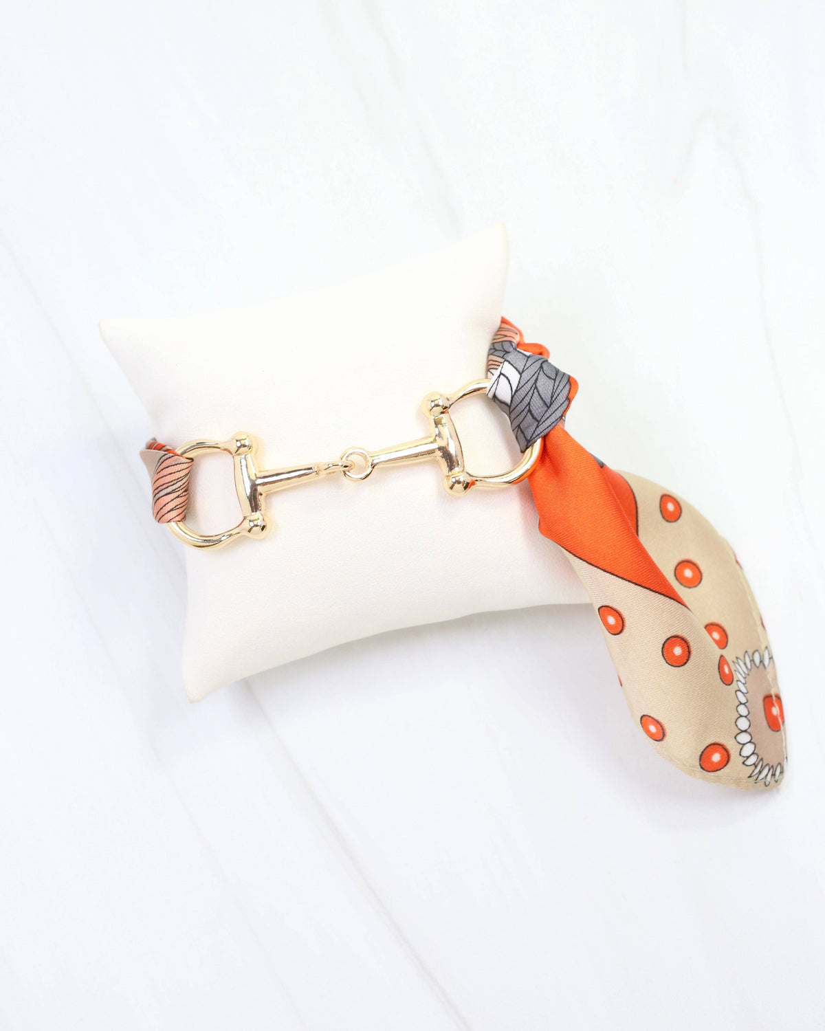 Lana Horsebit Scarf Bracelet ORANGE MULTI: Default