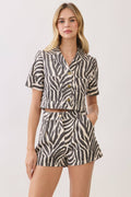 Zebra Print Cropped Shirt