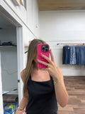 Square Neck Black Tank