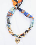 Santee Scarf Charm Necklace Blue Orange: Default