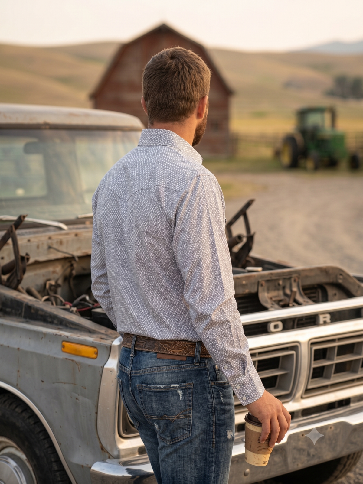 Men's Western Snap Shirt with Stretch | Style MS-3005: L