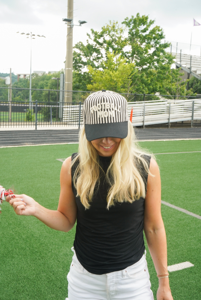 Football Mom Stripe Hat