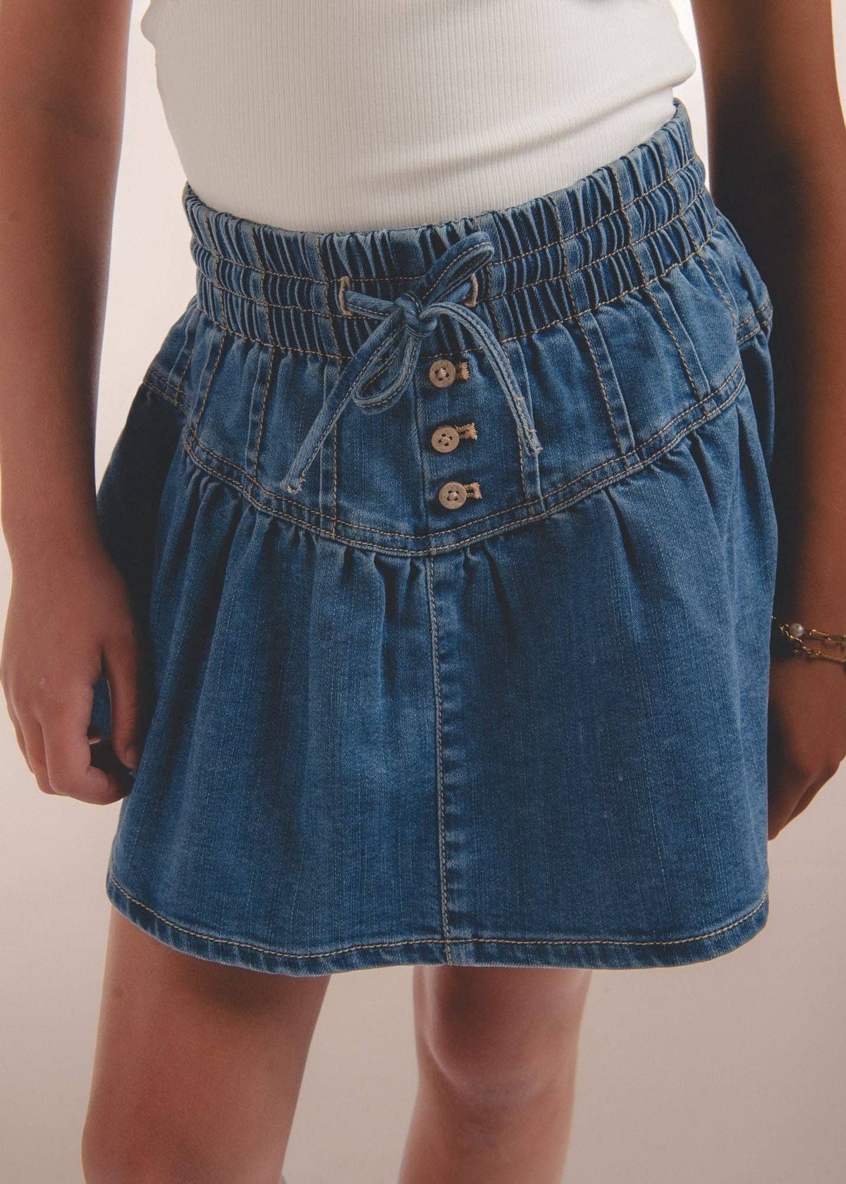 Jolene Denim Skort : Medium Wash