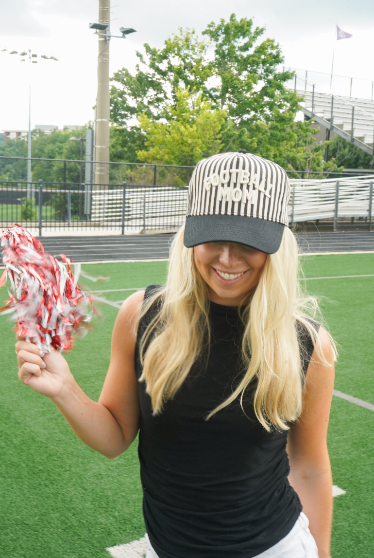 Football Mom Stripe Hat