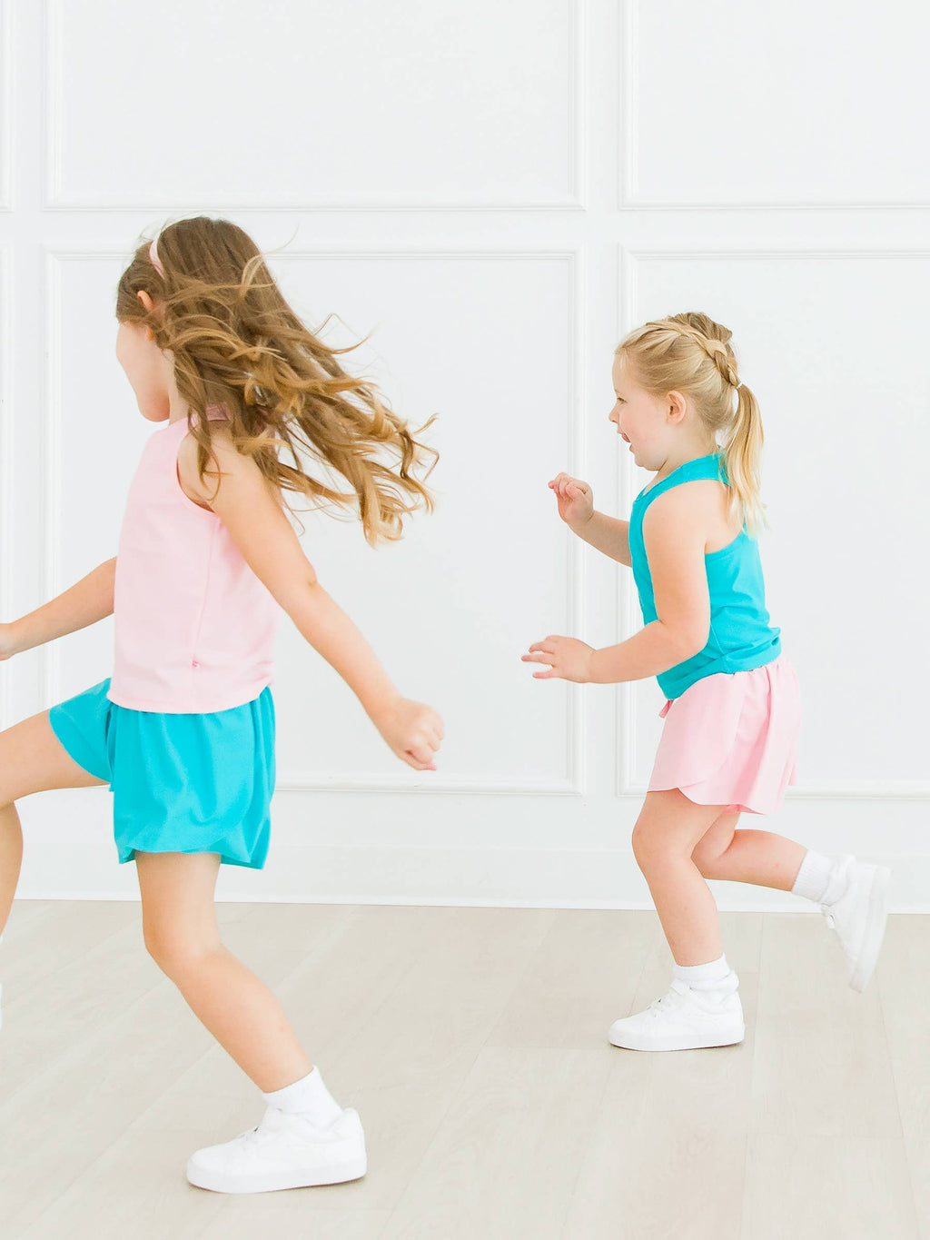 Girls Bright Aqua Active Butterfly Shorts