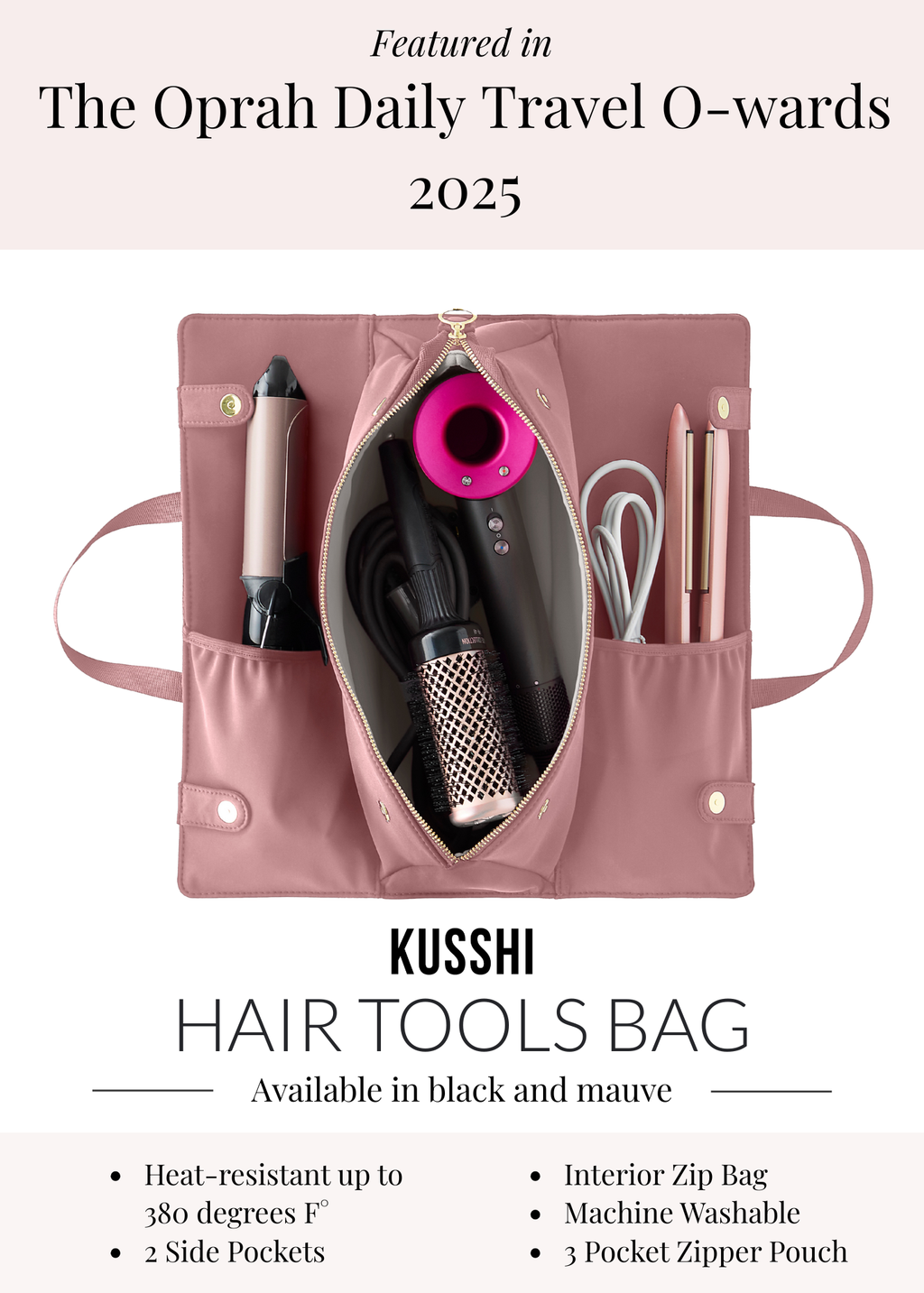Hair Tools Bag -Mauve/Stone