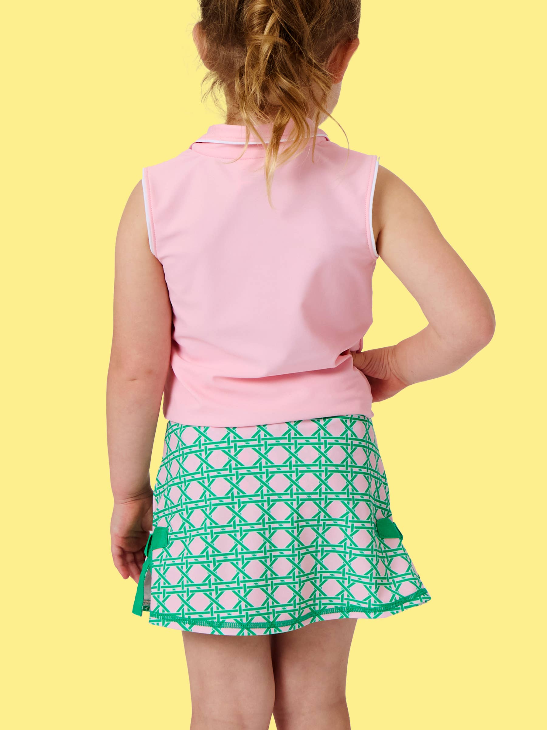 Girls Pink Coastal Cane Active Bow skort