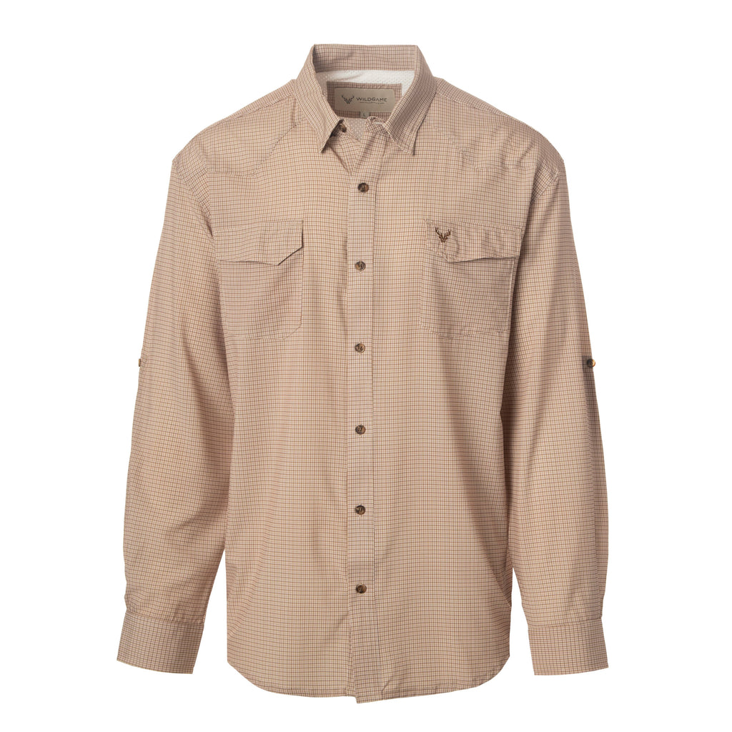 WILDGAME CloudDrift Button Down: WG-169 Pink/ Grey / 2XL