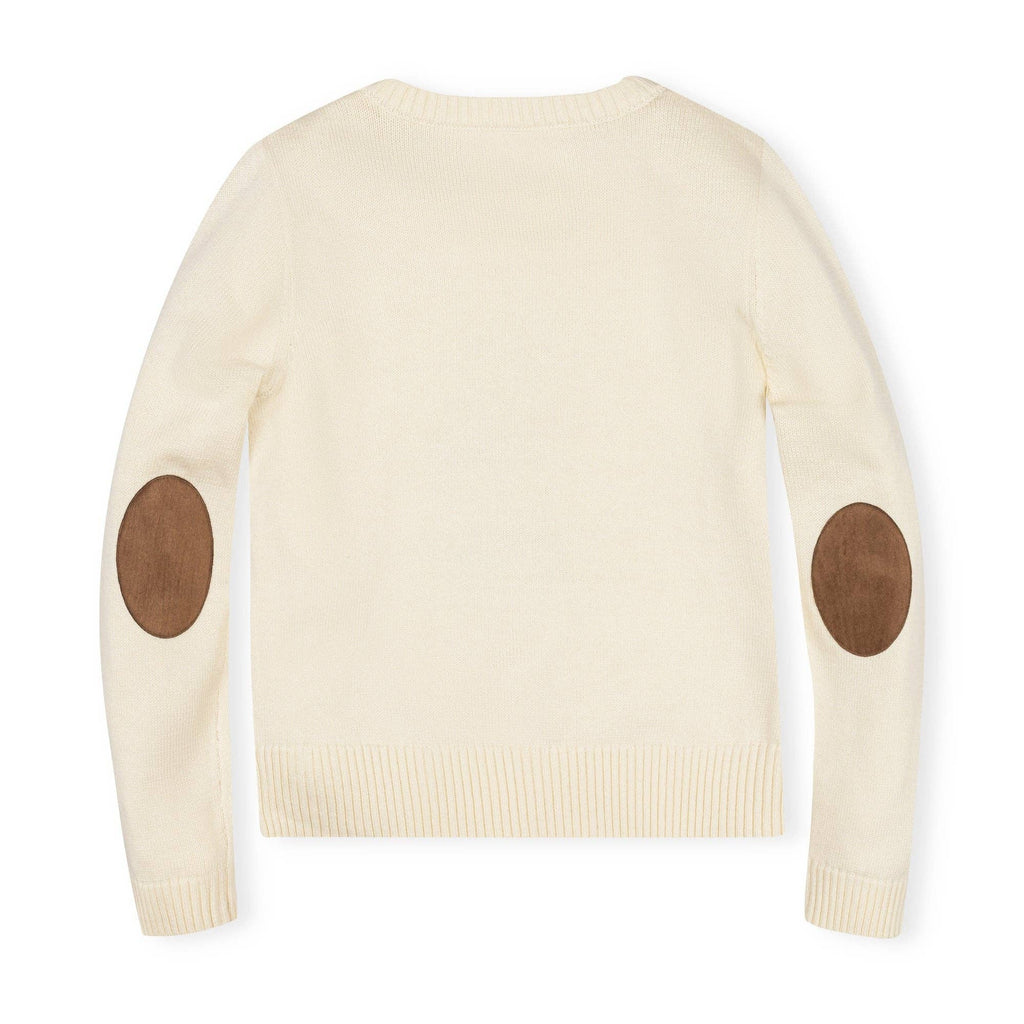 Organic Horse Intarsia Sweater: Ivory Horse Intarsia / S (5/6)