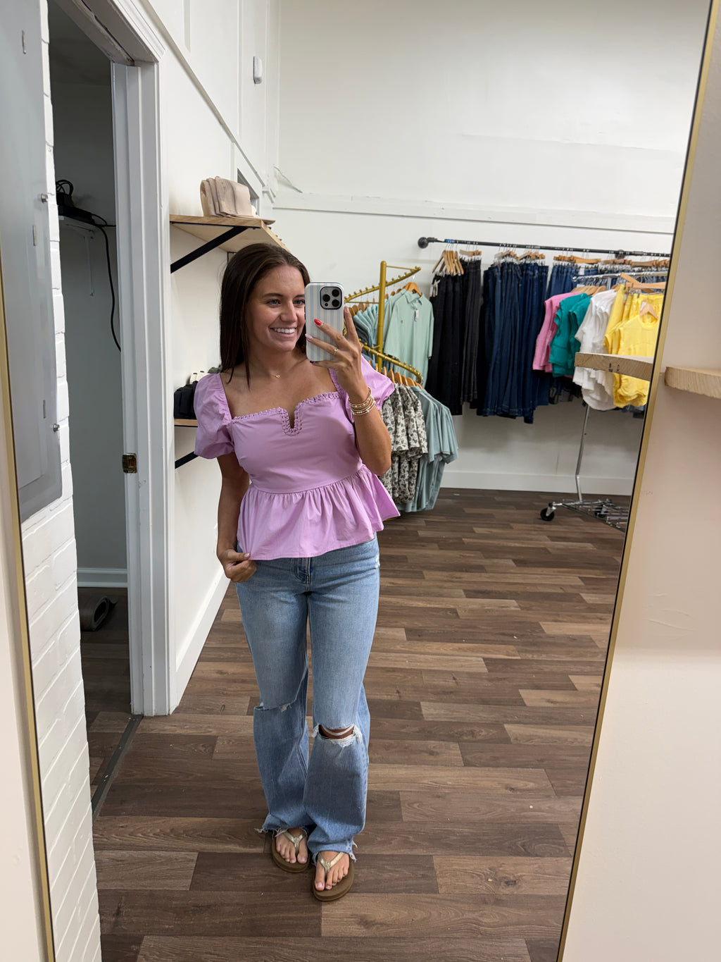 Lilac Peplum Top
