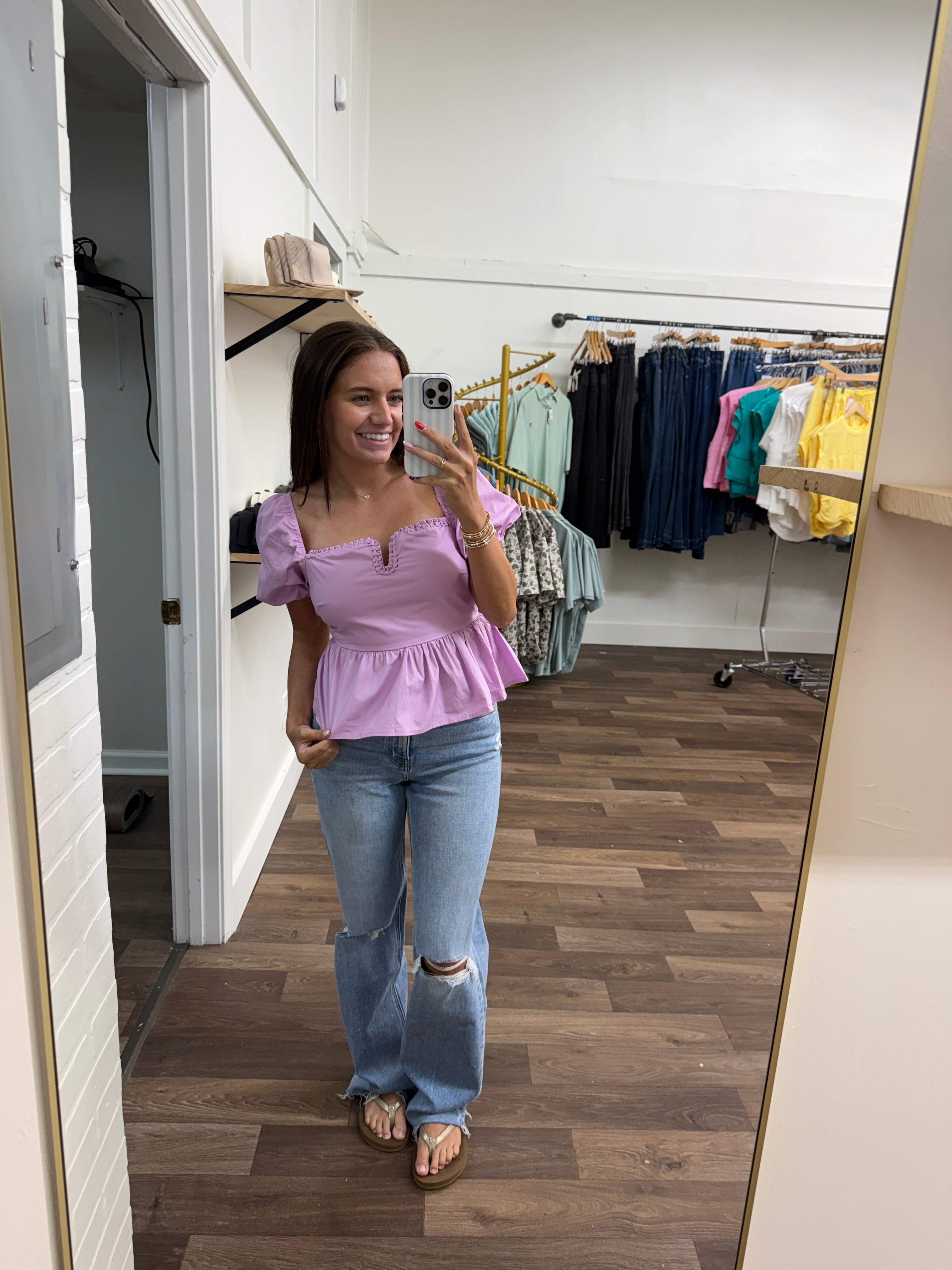 Lilac Peplum Top