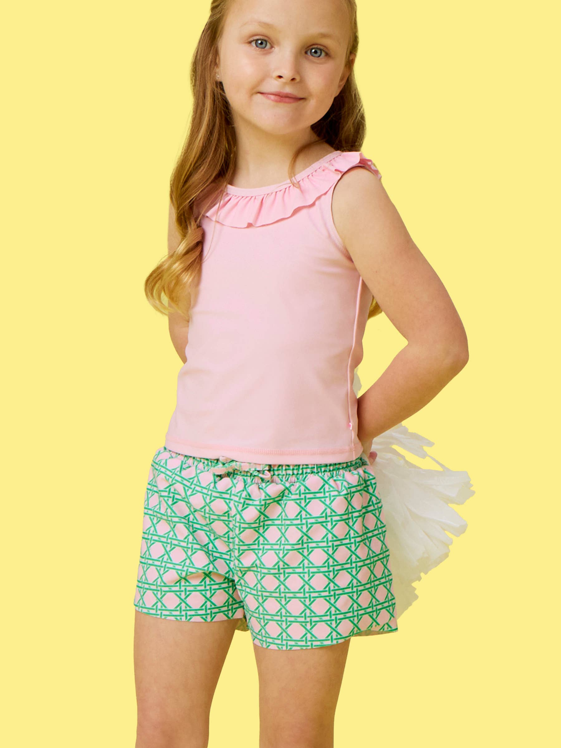 Girls Pink Coastal Cane Active Butterfly Shorts