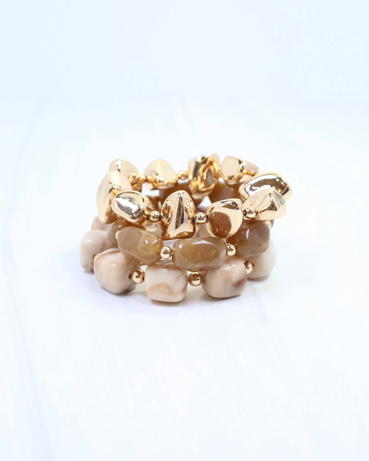 Rayna Beaded Bracelet Set Natural: Default