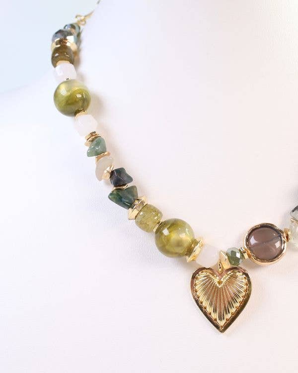 Sarasota Stone Charm Necklace Green: Default