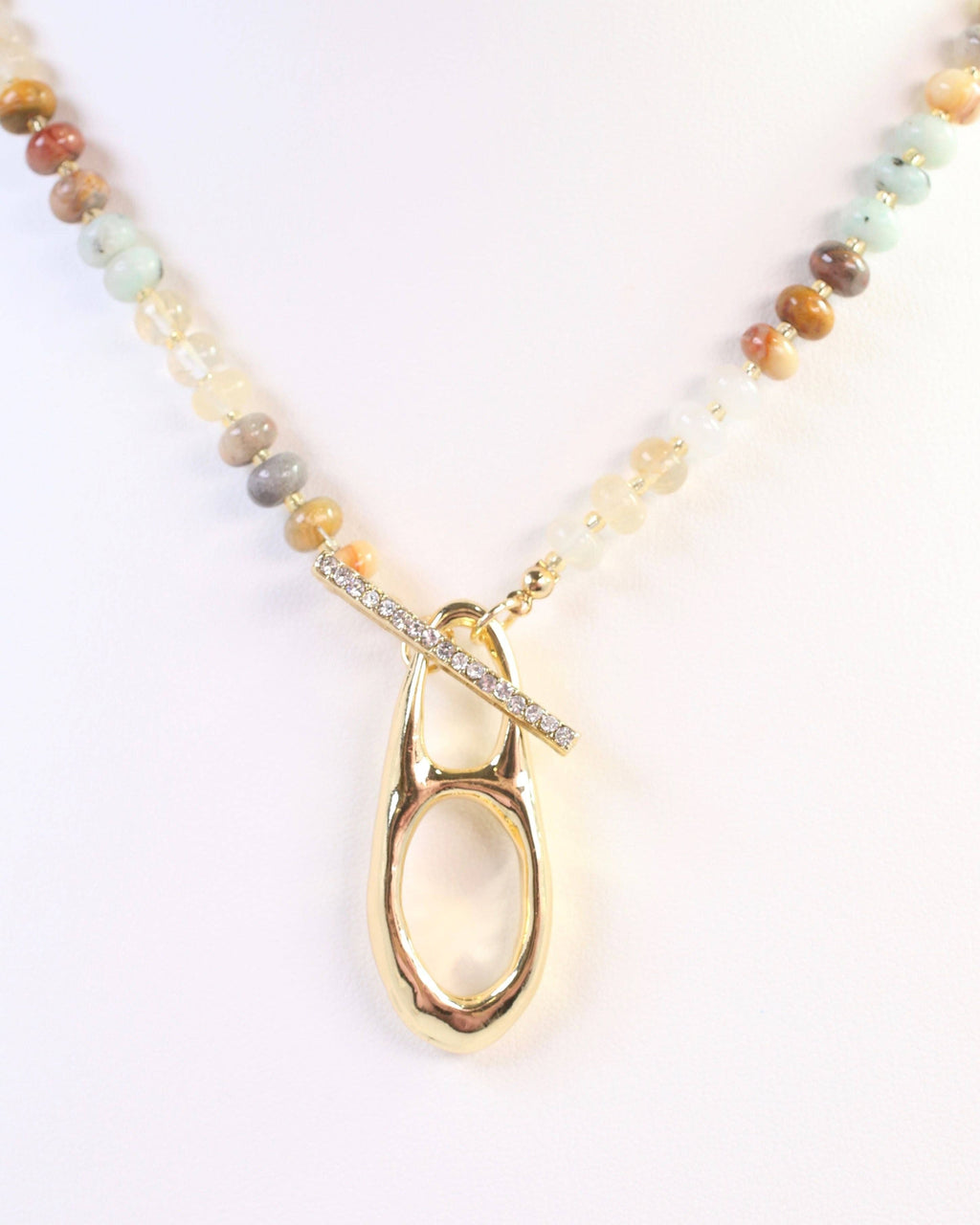 Rives Stone and Crystal Pendant Necklace Natural: Default