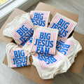 BIG JESUS FAN Puff Tee: Soft Cream