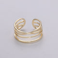 Gold Vermeil Layered Ring | Triple Band Stackable Ring |  Dainty Ring Minimalist Jewelry Trendy Midriff or Pinkie Everyday Ring Open Ring R-125