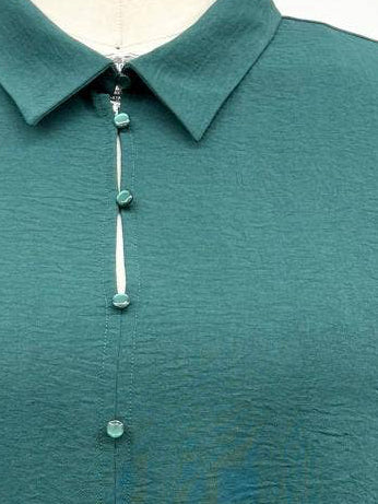 Curvy Teal Ruffle Sleeve Babydoll Top