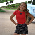 Black Mini Polka Dot KIDS SHORTS