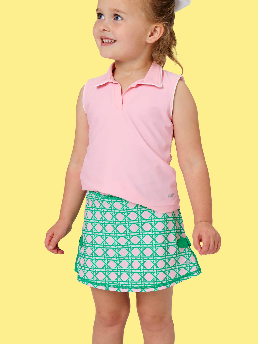 Girls Pink Coastal Cane Active Bow skort