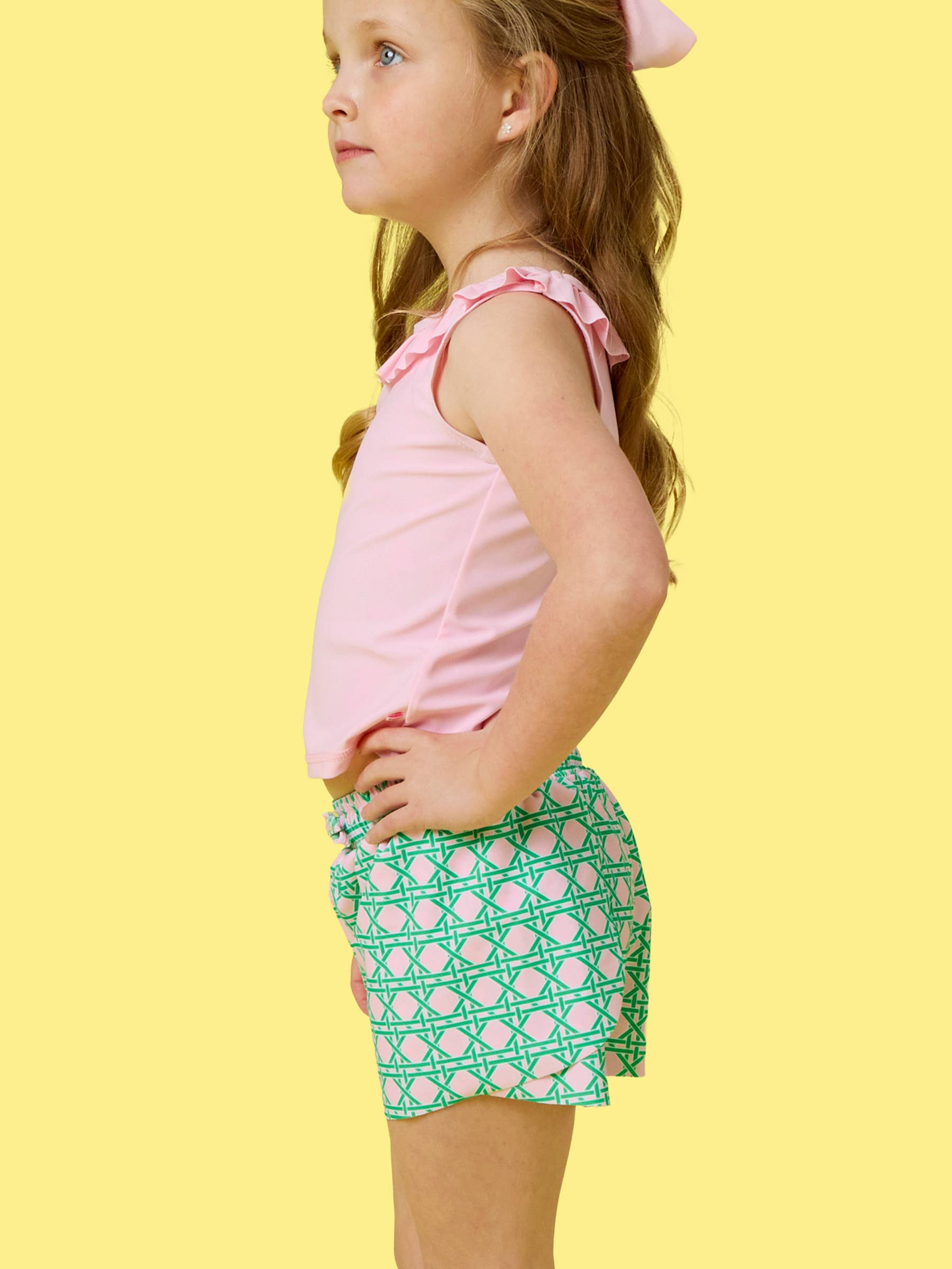 Girls Pink Coastal Cane Active Butterfly Shorts