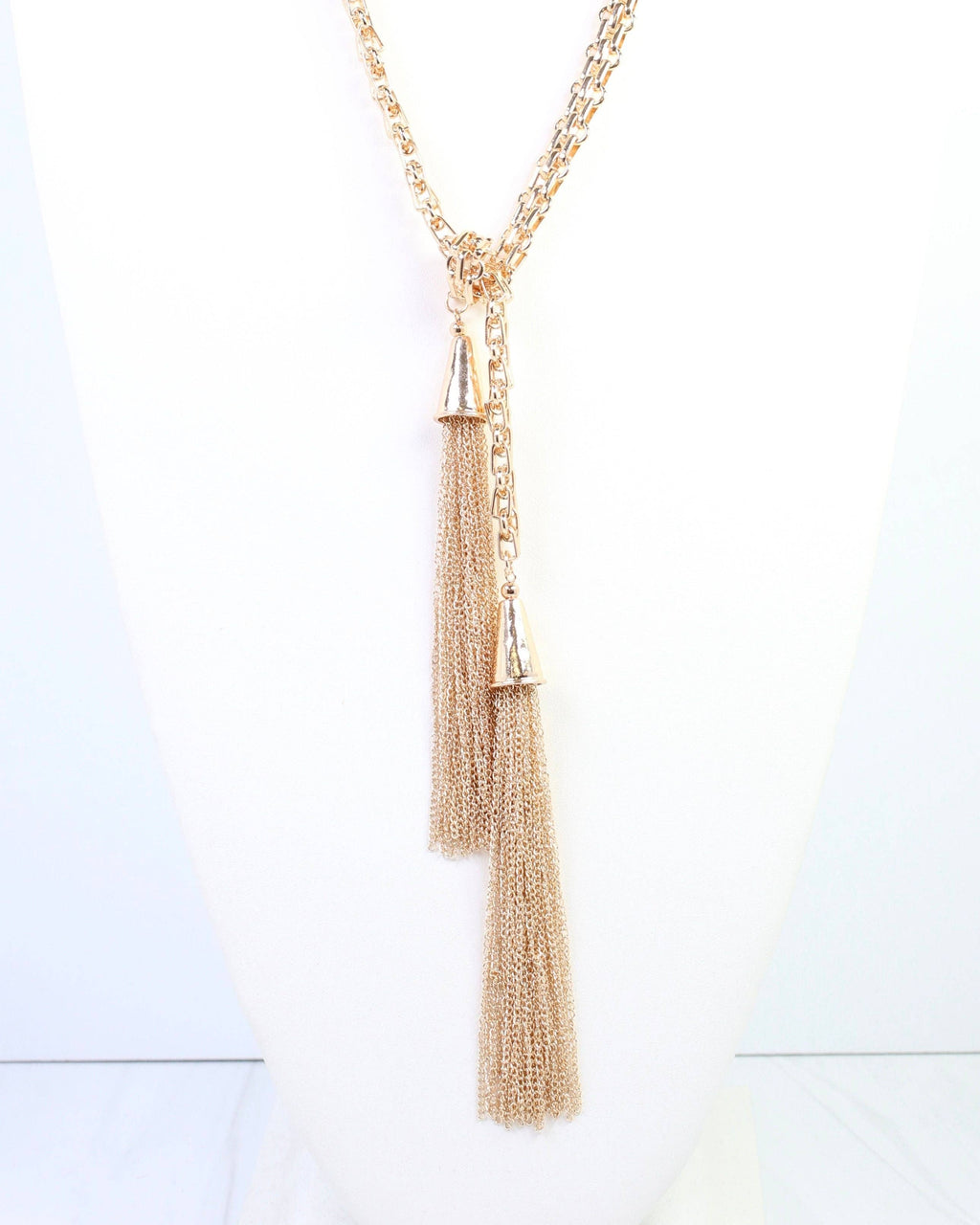Marely Long Tassel Chain Necklace Gold: Default