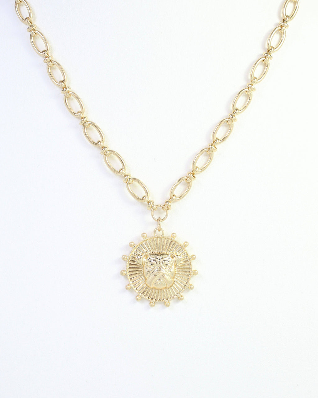 Carmen Coin Necklace Dog Worn Gold