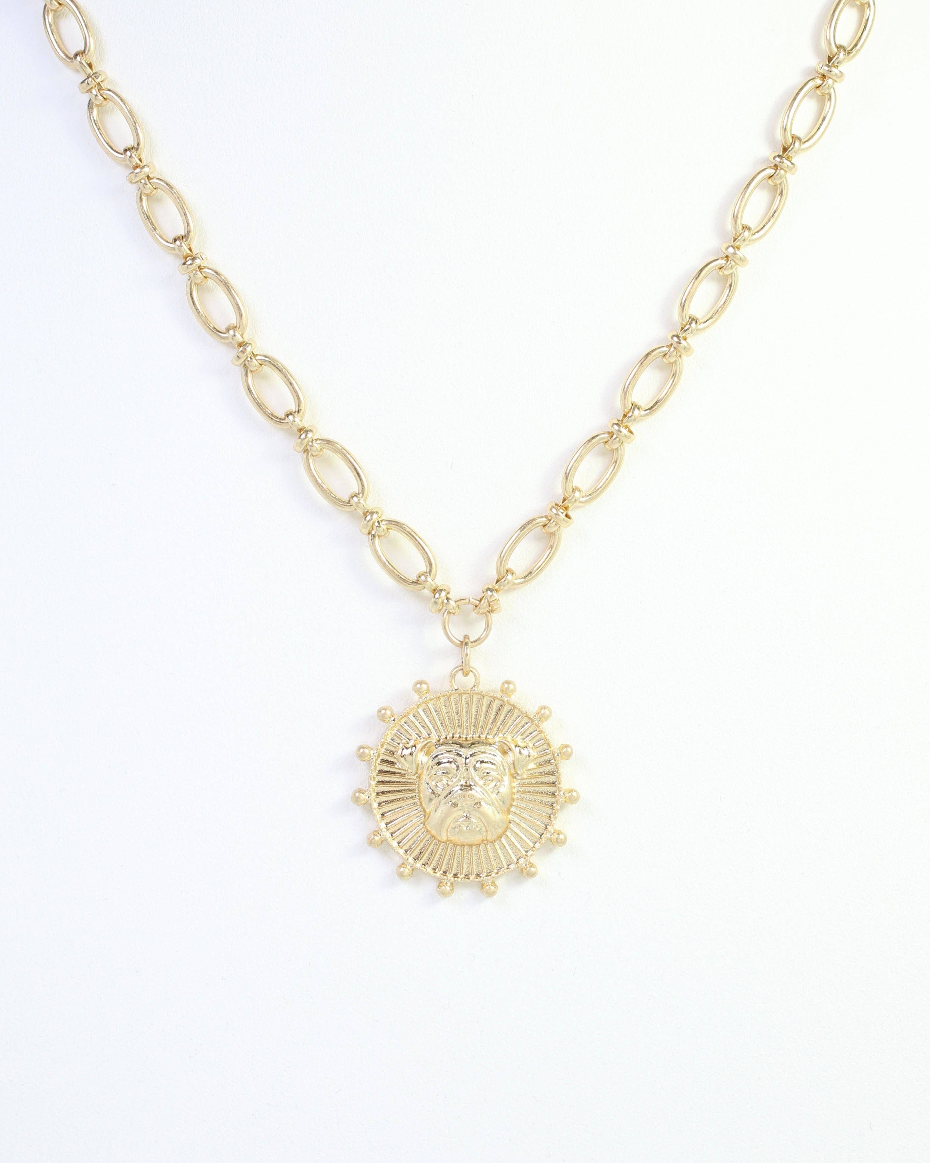 Carmen Coin Necklace Dog Worn Gold