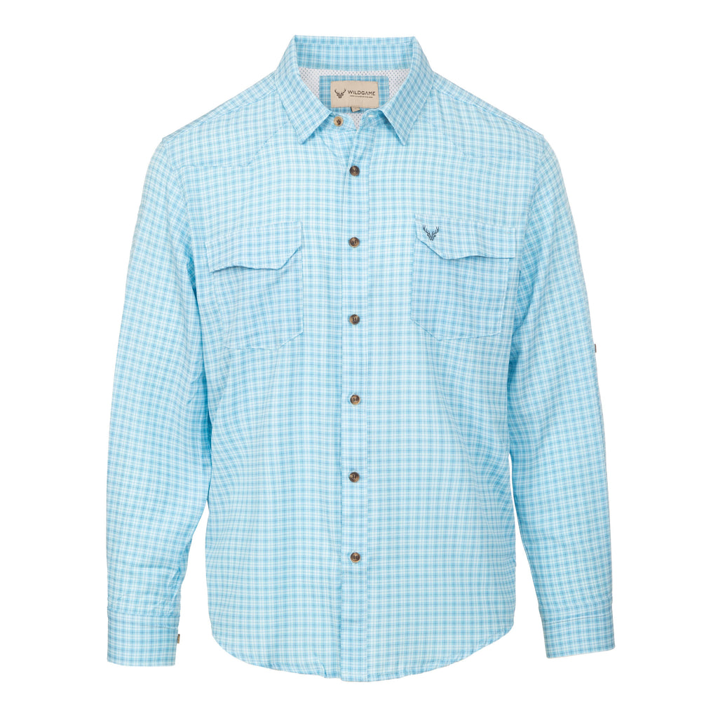 WILDGAME CloudDrift Button Down: WG-169 Pink/ Grey / XL