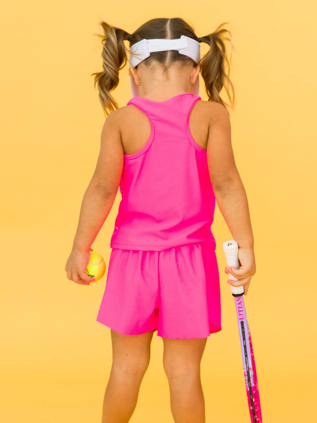 Girls Neon Magenta Active Butterfly Shorts