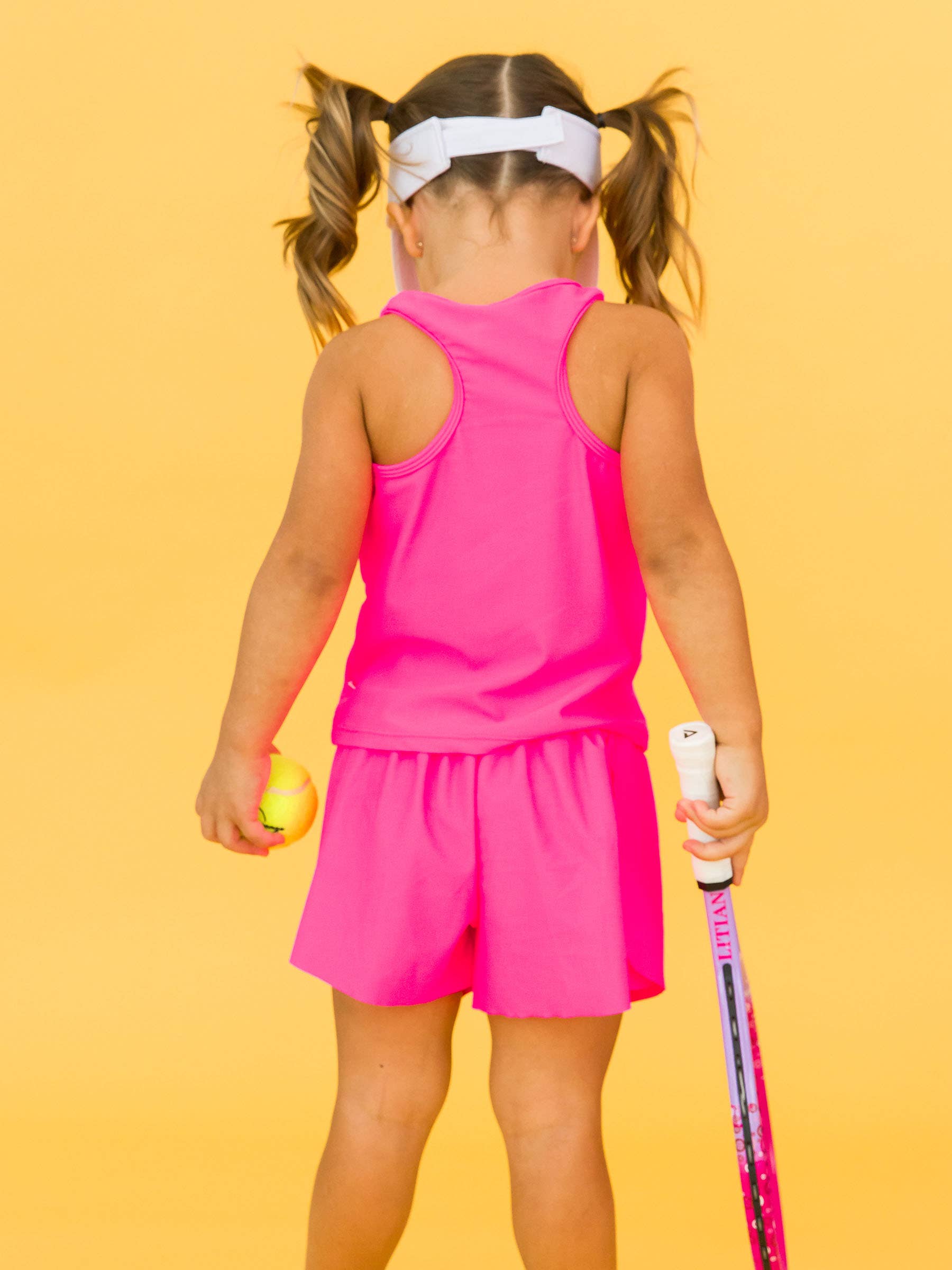 Girls Neon Magenta Active Butterfly Shorts