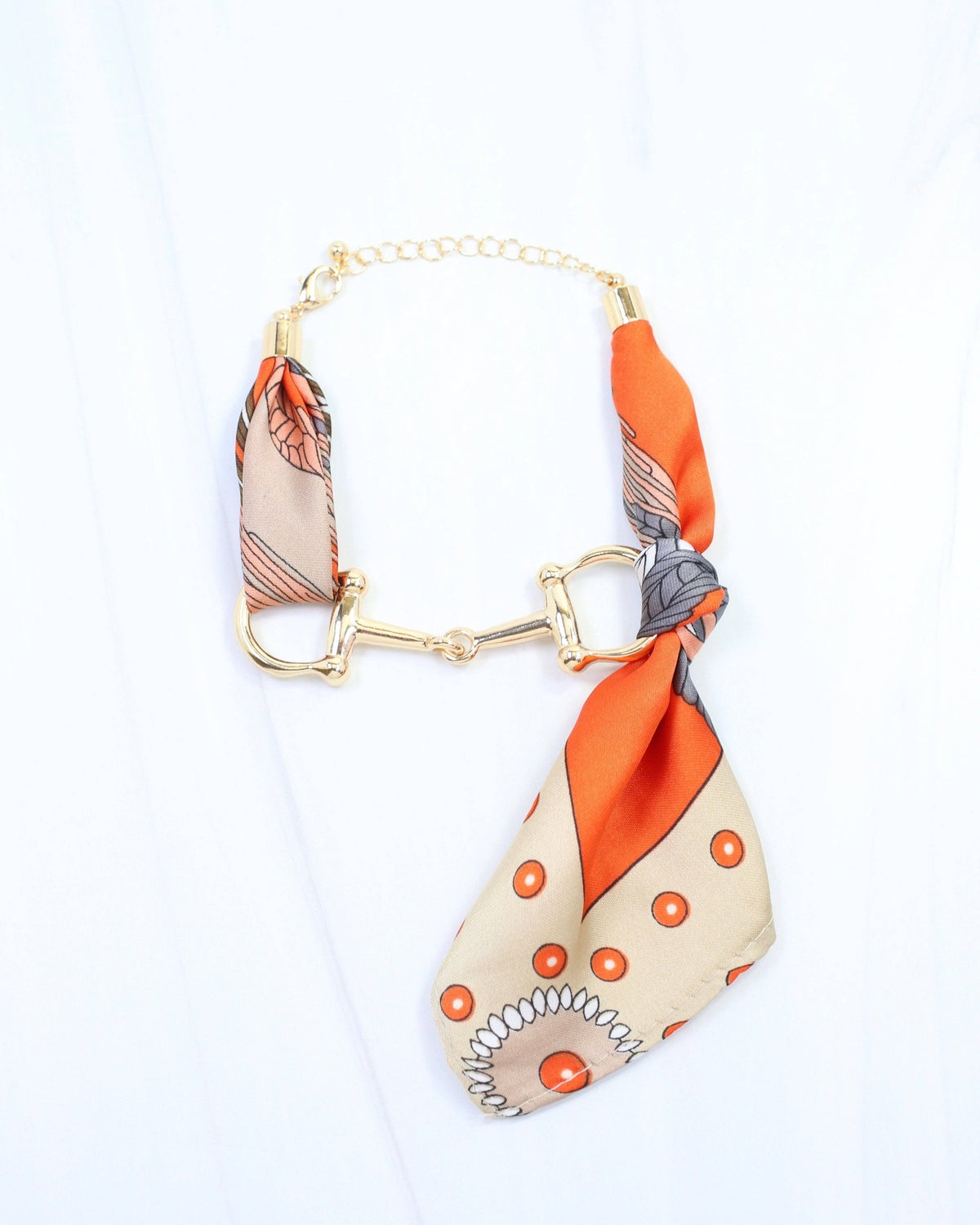 Lana Horsebit Scarf Bracelet ORANGE MULTI: Default