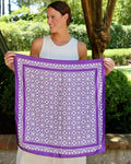 Langston Geometric Scarf Medium Purple White