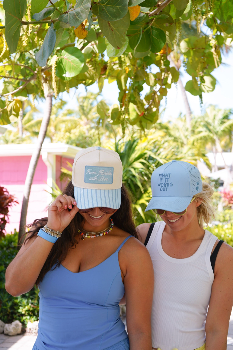 From Florida with Love Hat: White Bucket Hat