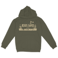 Jesus Saves - Dark Green Hoodie