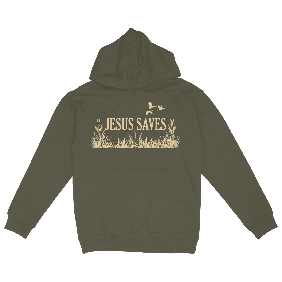 American Fetcher Jesus Saves - Dark Green Hoodie