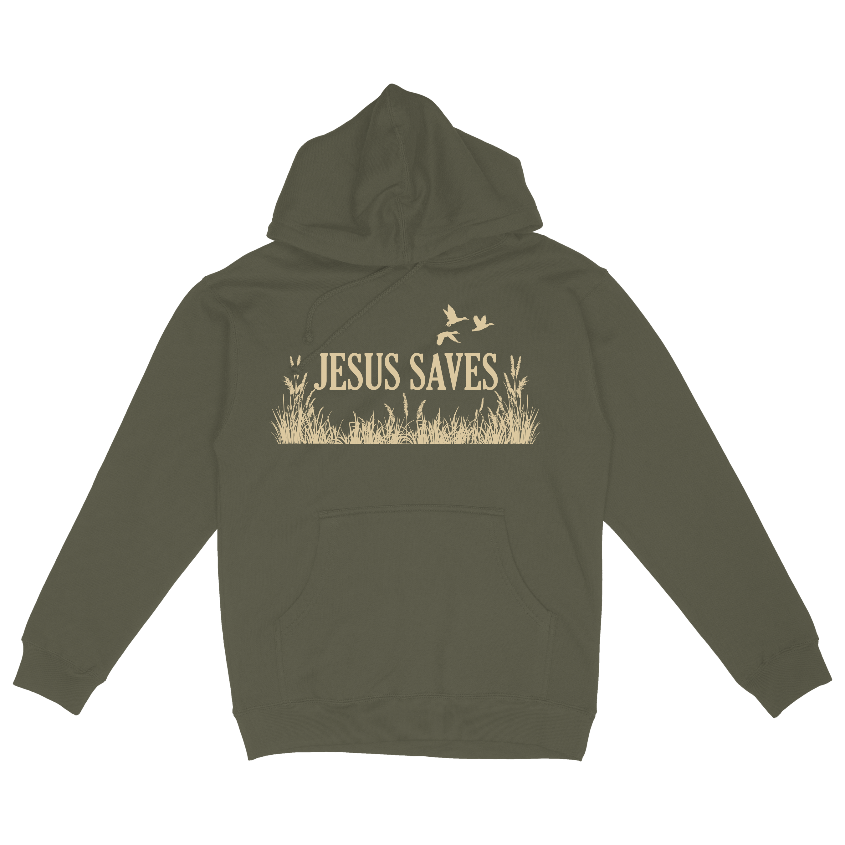 Jesus Saves - Dark Green Hoodie