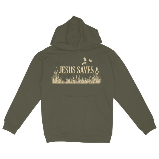 American Fetcher Jesus Saves - Dark Green Hoodie