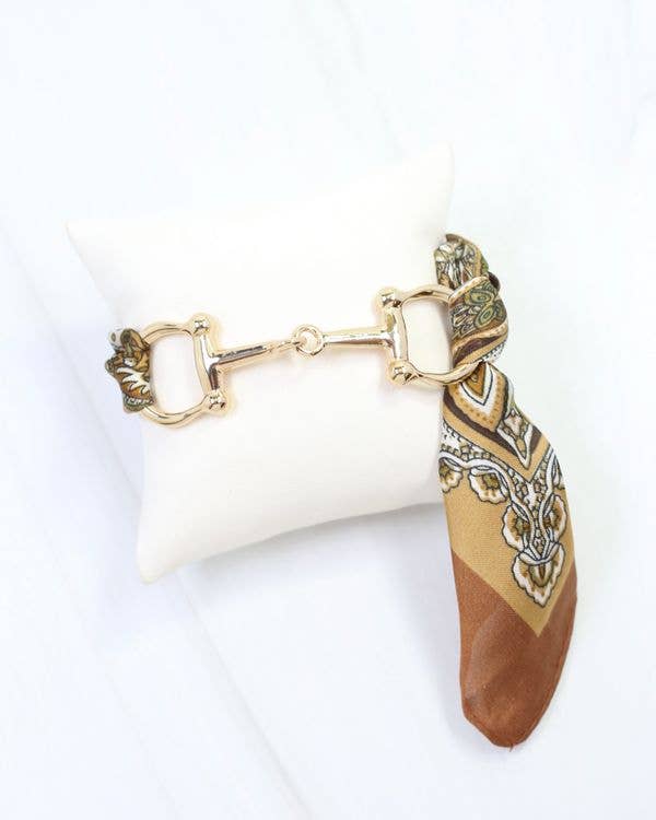 Lana Horsebit Scarf Bracelet Brown