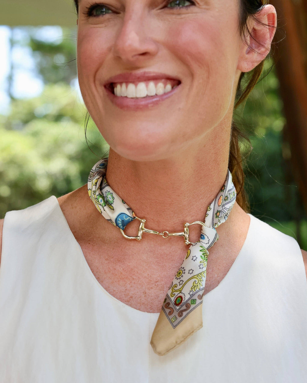 Lana Horsebit Scarf Necklace Blue Multi: Default