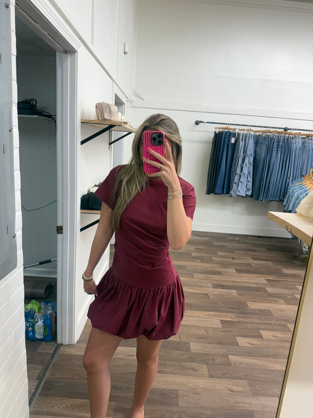 Burgundy Bubble Dress