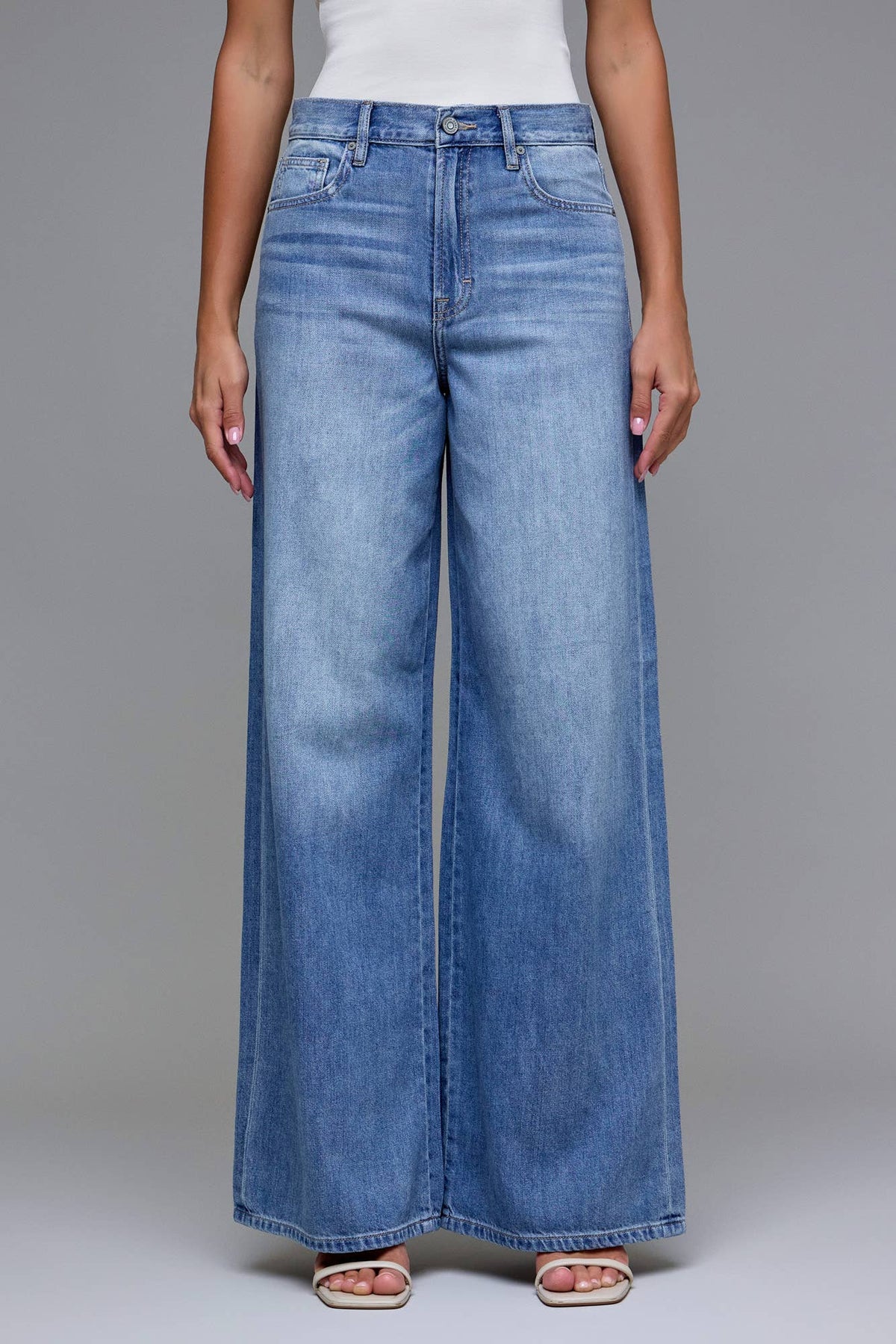 Hidden Brand Jeans - Medium Wash Clean Super Soft 33" Inseam Wide leg