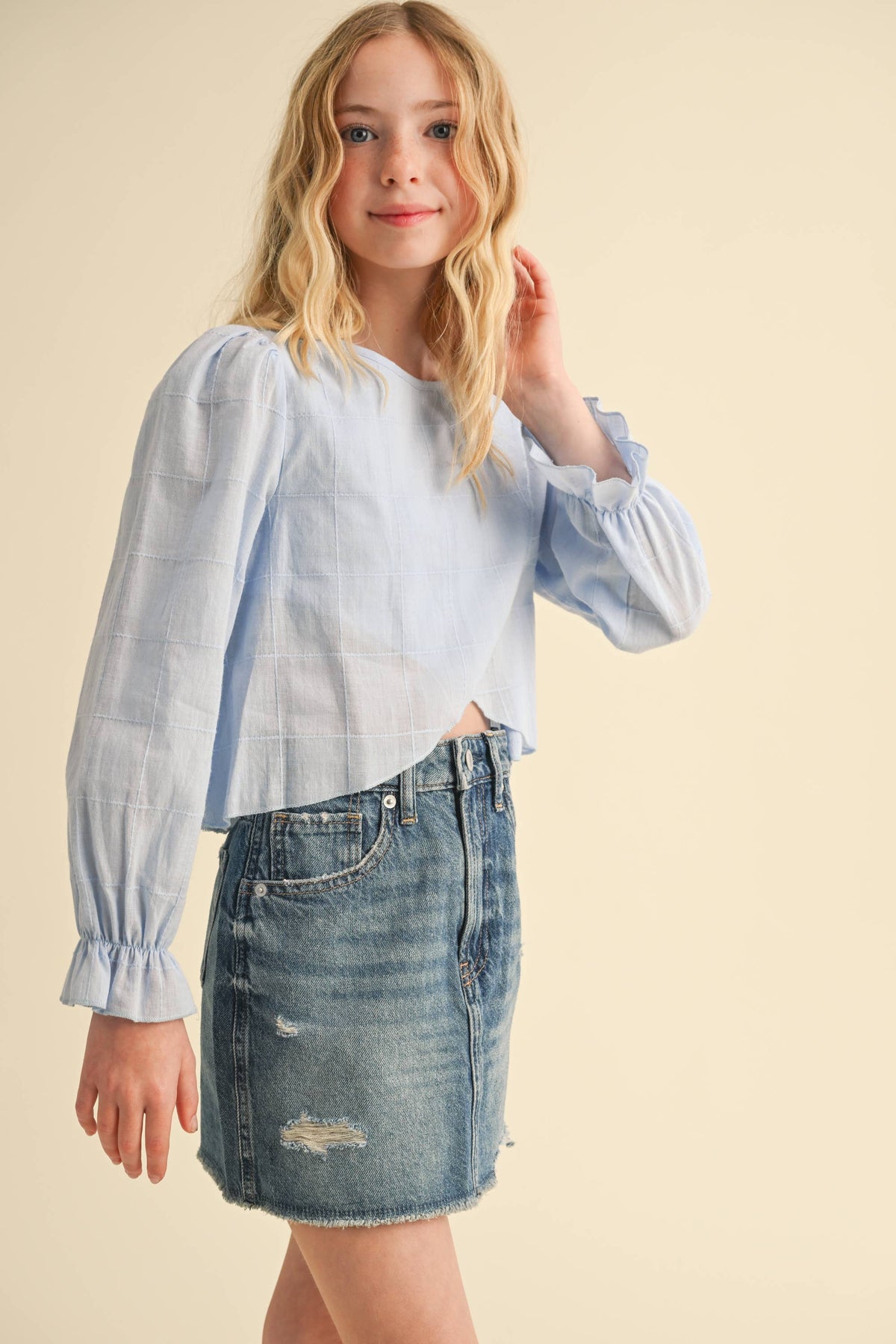 GIRLS TULIP LONG SLEEVE TOP
